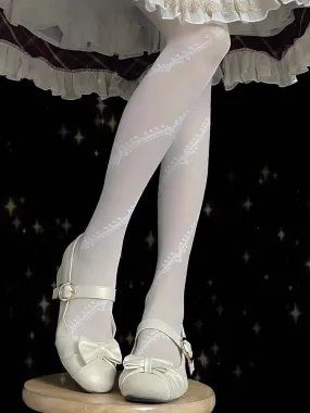 6 Options Semi-sheer Print Lolita Tights