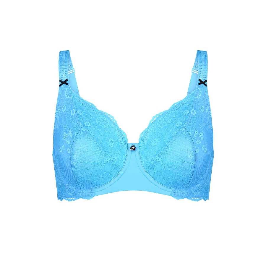 Alyssum Lace Full Cup Bra - Lagoon Blue