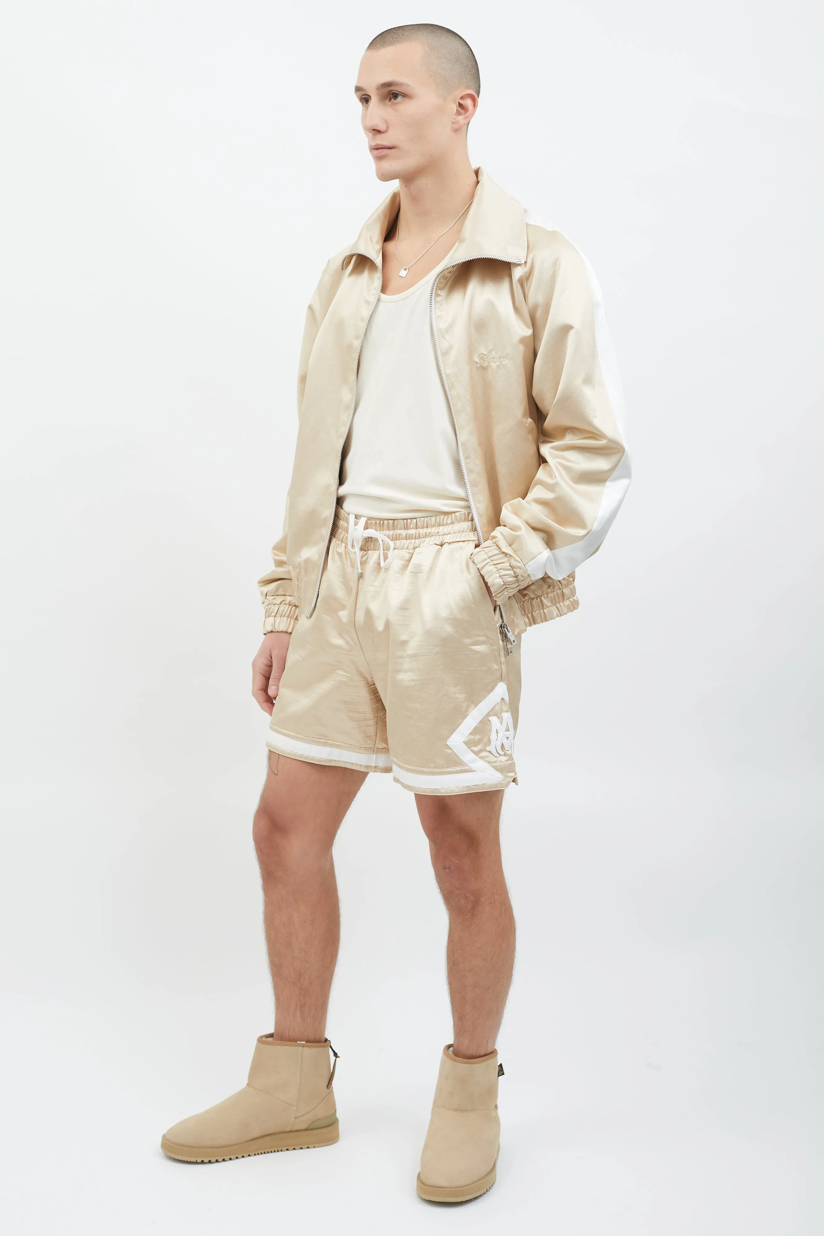 Beige Cotton Two Piece Set