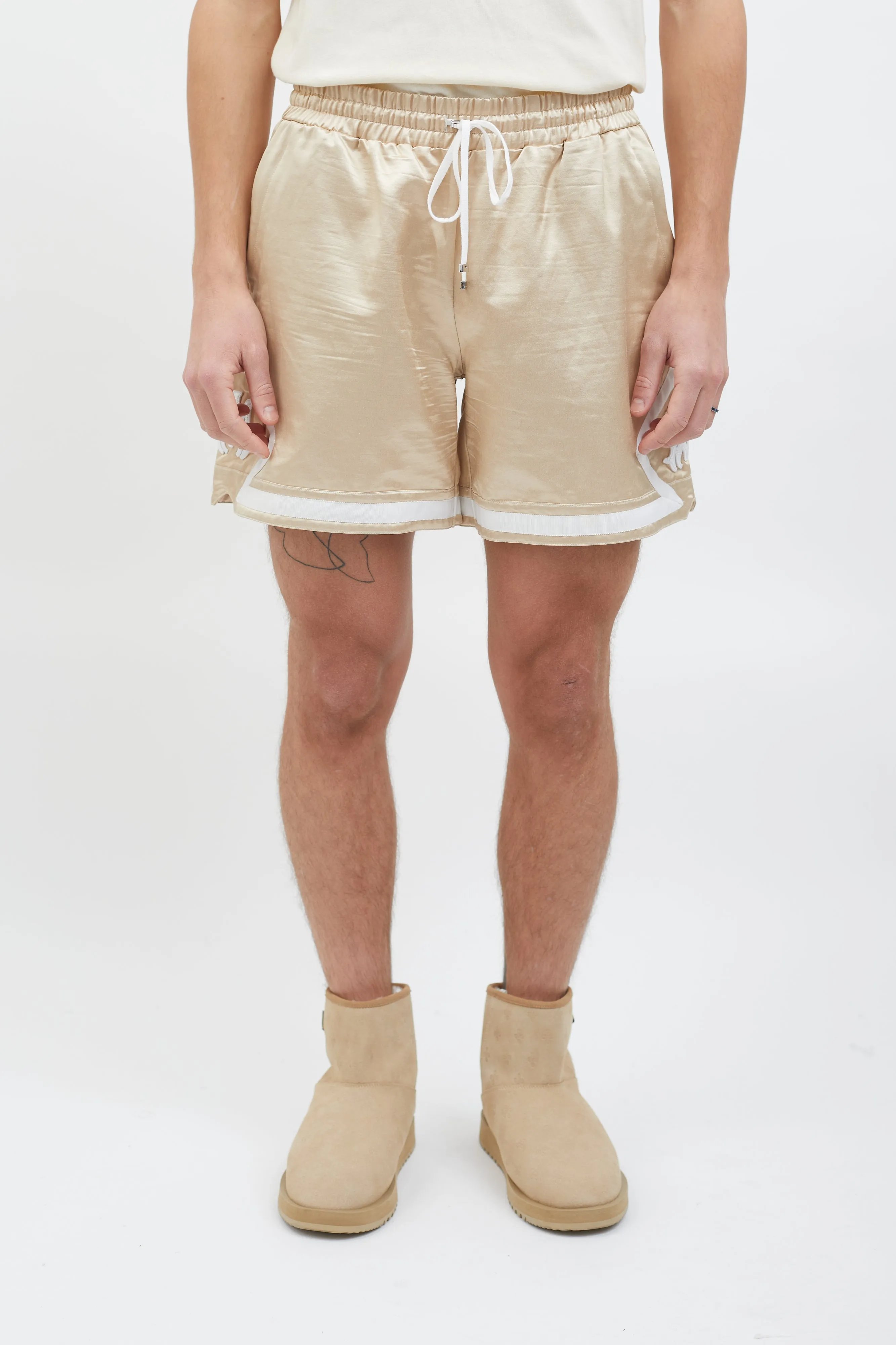 Beige Cotton Two Piece Set
