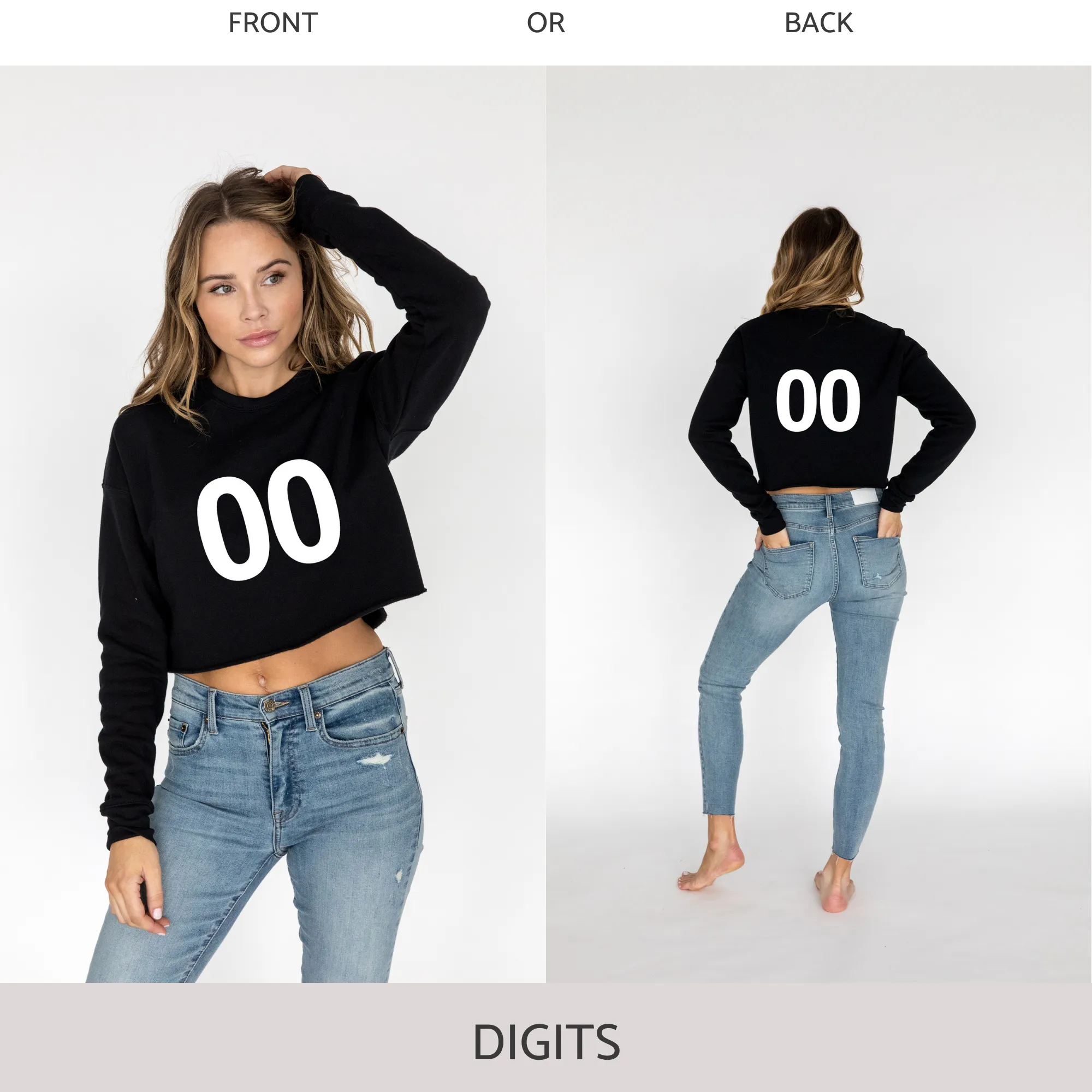 Crop Sweatshirt in Black