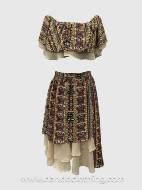 D&D Tribal Print Two-Piece Dress