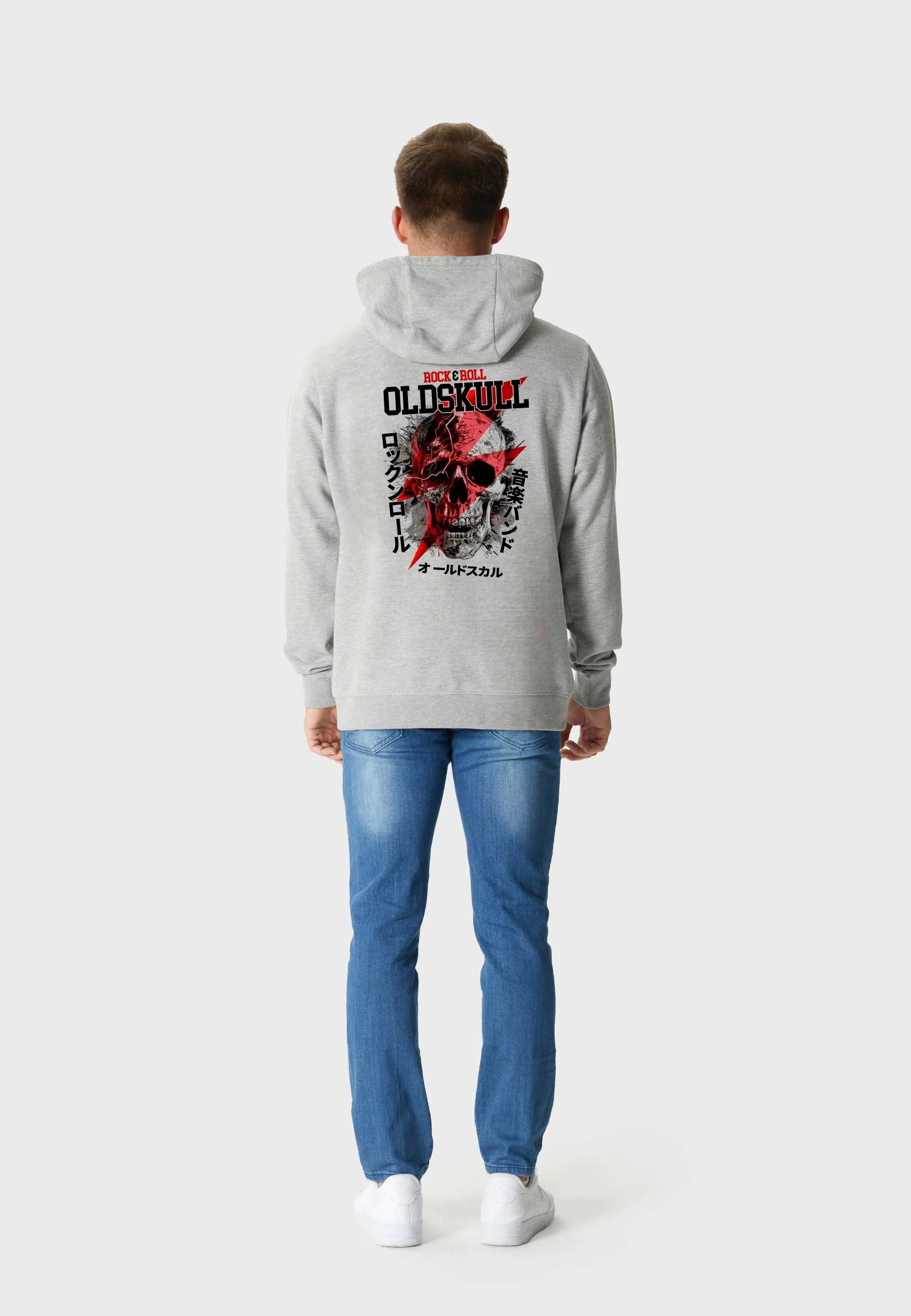 Electric Shocker Backprint Hoodie Heather Grey