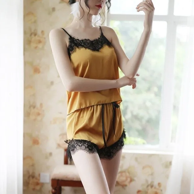 Ice Silk Lingerie Pajamas Set