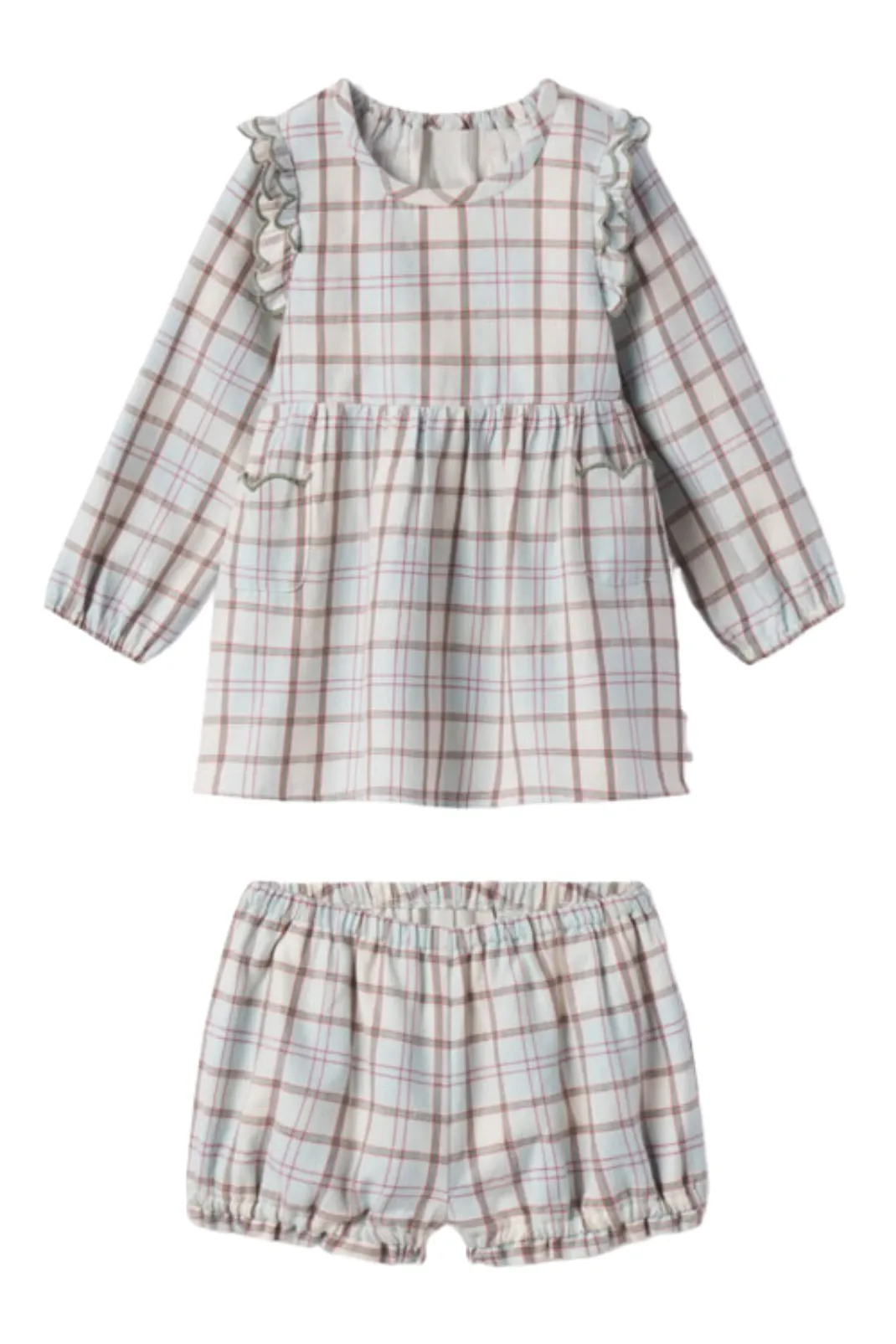 Kate Baby Set in Powder Plaid