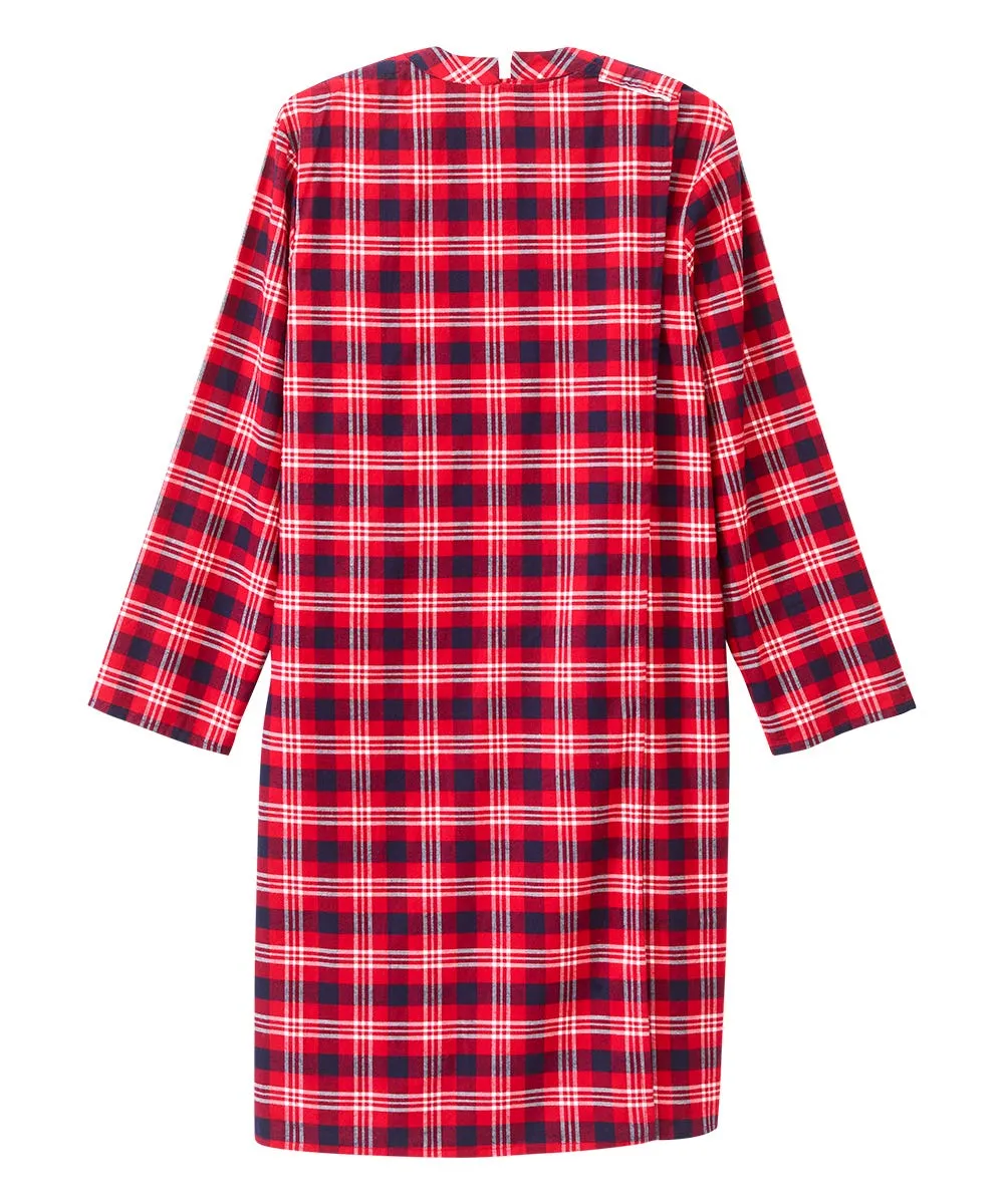 Men's Open Back No Peek Flannel Nightgown