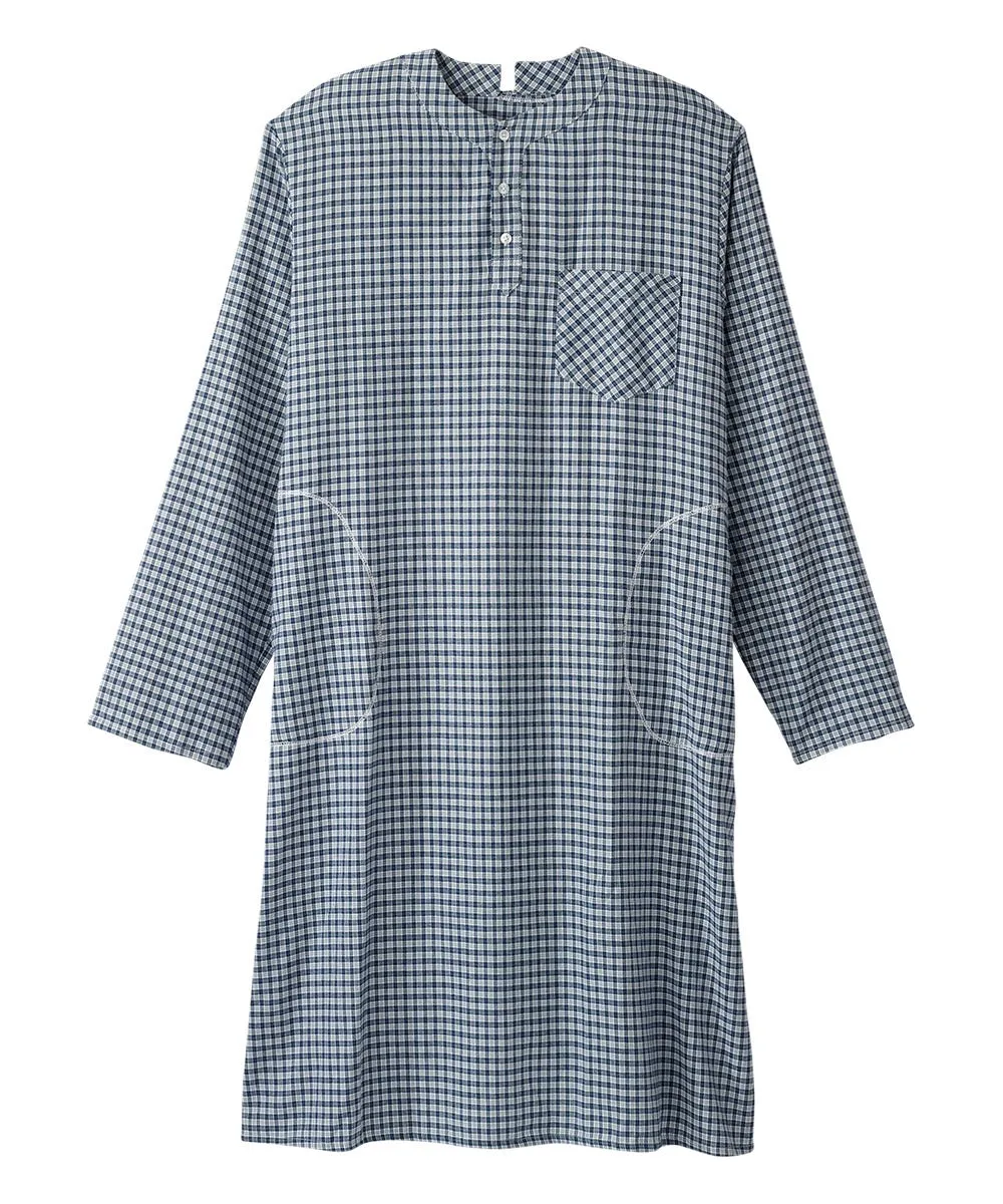 Men's Open Back No Peek Flannel Nightgown