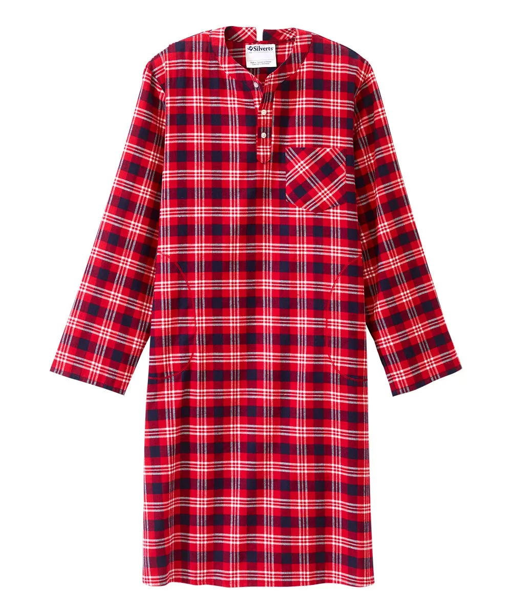 Men's Open Back No Peek Flannel Nightgown