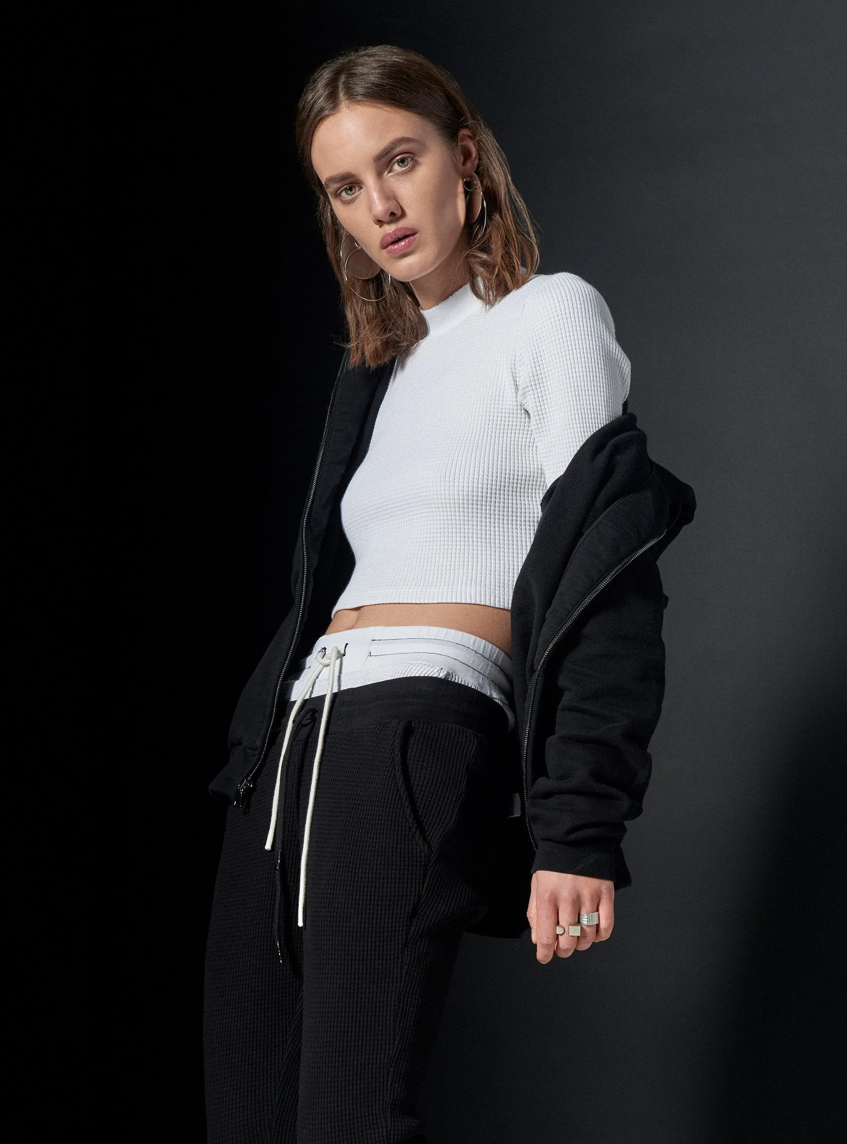 Milan Crop Zip Hoodie