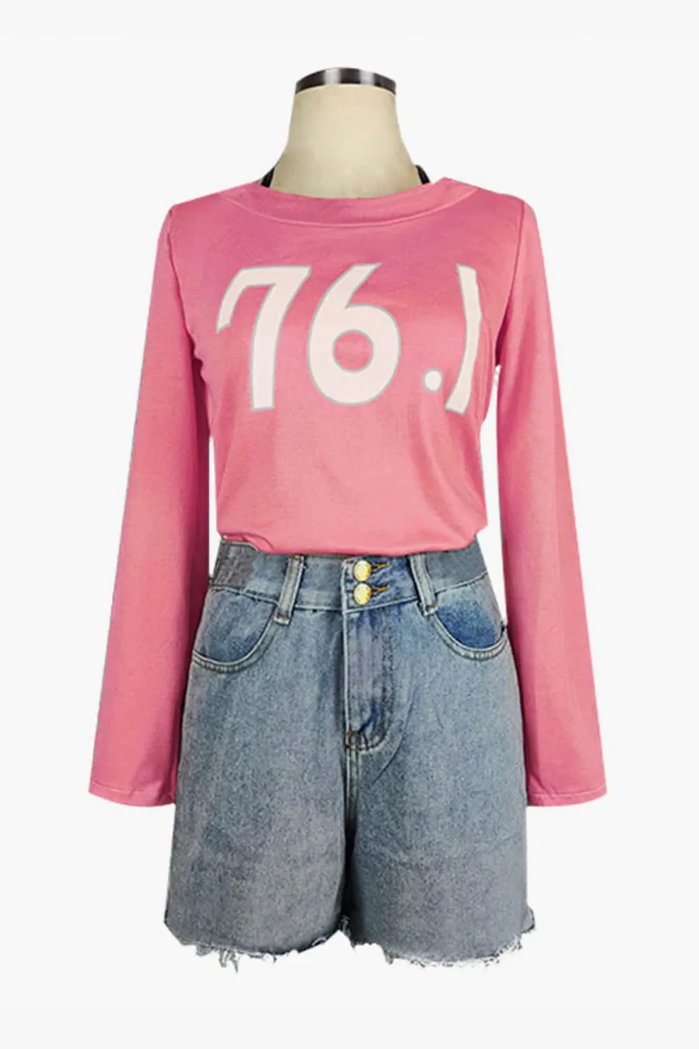 Power 76.1 Pink Sweatshirt and Shorts Cosplay Set Chainsaw Man