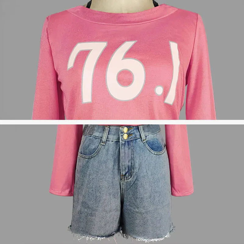 Power 76.1 Pink Sweatshirt and Shorts Cosplay Set Chainsaw Man