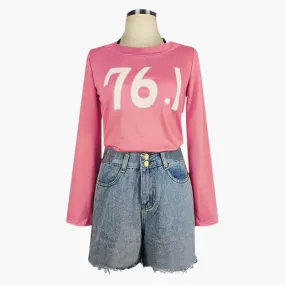 Power 76.1 Pink Sweatshirt and Shorts Cosplay Set Chainsaw Man