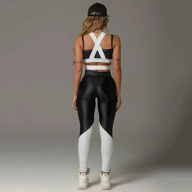 Sexy Bra and Leggings Fitness Sports Two Pieces Set 60866