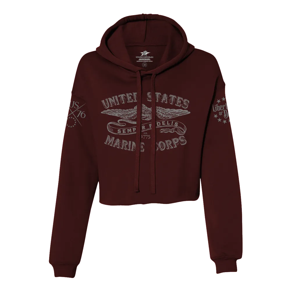 Showboat Ladies USMC Crop Hoodie V2