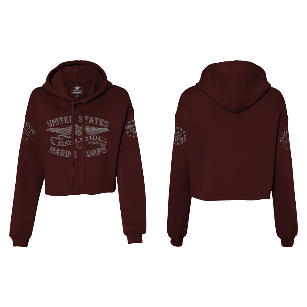 Showboat Ladies USMC Crop Hoodie V2